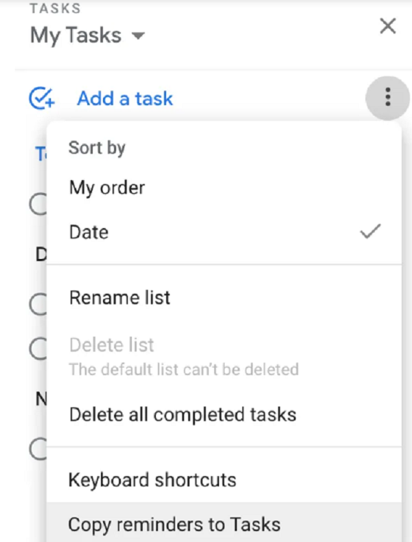 Thêm lời nhắc nhở công việc trên Google Task